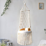 Macrame Hanging Cat Hammock Wall Bed – Handmade Boho Macrame Pet Swing Bed, Hanging Cat Bed, Cozy Wall Mounted Cat Hammock Gift
